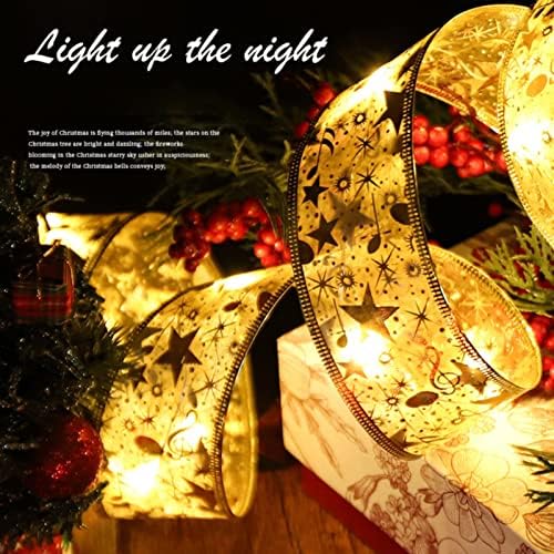 DBYLXMN Божиќна лента самовила за самовила, Божиќни предводени светла, двојни ленти со низа светла, украсување на новогодишна боја, блескава