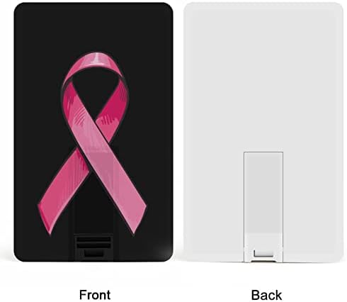 Розова Сатенска Лента Рак НА Дојка УСБ Флеш Диск Персонализирана Кредитна Картичка Диск Меморија Стап USB Клучни Подароци
