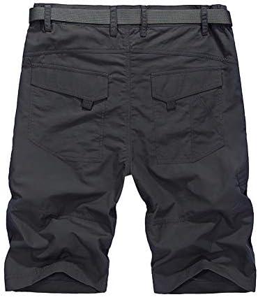 Брзи суви шорцеви за пешачење мажите за машка лесна 4-насочна летна летна лето со мулти џебови 30-46