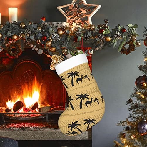 Аугенски Божиќни чорапи африкански палми камили двострани камин што виси чорапи