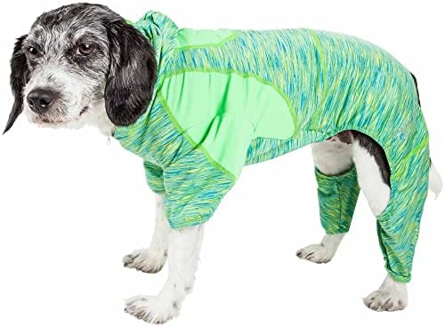 Pet Life Life ® Активно надолу куче Худи и флексибилна маица со целото тело кучиња-лесна фитнес-фитнес за кучиња и облека за јога кучиња