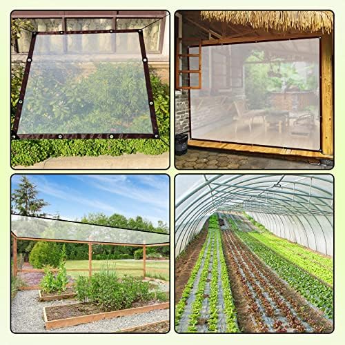 Campmac Clear vinyl tarp 6 x 10 ft тешки водоотпорни нови материјали за лаптоп, гром на секои 20 инчи, за растенија, градина,
