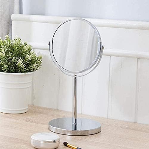 Суета огледало шминка суета огледало, двострано огледало за убавина 3x зголемување козметичко огледало 360 ° вртење на бања огледало виткање
