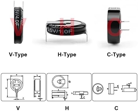 ЛИДОН 5.5 V Супер Кондензатор C-Тип Суперкондензатор 0.1 F 0.22 F 0.33 F 0.47 F 0.68 F 1F 1.5 F 4.0 F Супер Кондензатор Копче