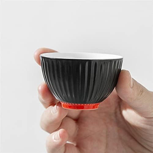 Додуна 2 парчиња Комплет Керамички Ретро Чаши За Чај Кинески Гонг Фу Прибор За Пиење Порцелан Мат Црна Црвена Глазура Чаши За Вода