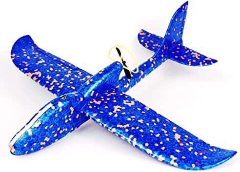 HSRBO 2 Pack Electric Fonam Airplane играчка ， фрлајќи whirly едрилици играчки авион со USB полнење и LED блескави ， играчки на