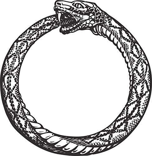 EW дизајнира ретро гроздобер Ouroboros змија за јадење опашка прстен икона икона за винил декларална налепница