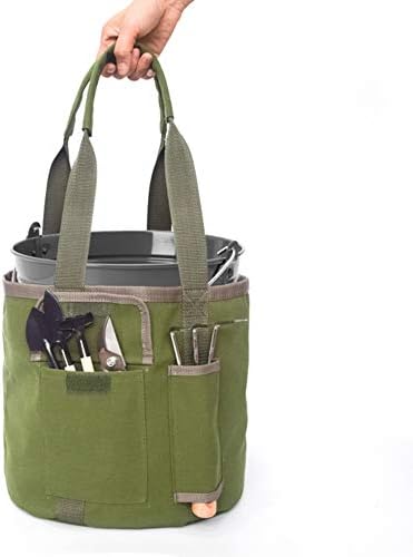 Koqwez33 Преклопна торба за алатки за градина, торба за градинарски точки, зелени алатки за градинарство за складирање на торбички