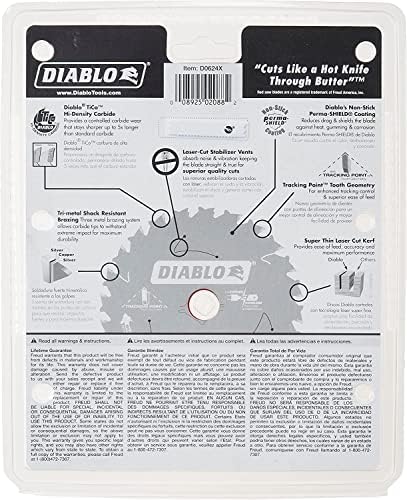 Фројд D0624X Diablo 6-1/2-инчен 24-заговор АТБ-кадрирање пила со сечило со 5/8-инчен арбор, мулти