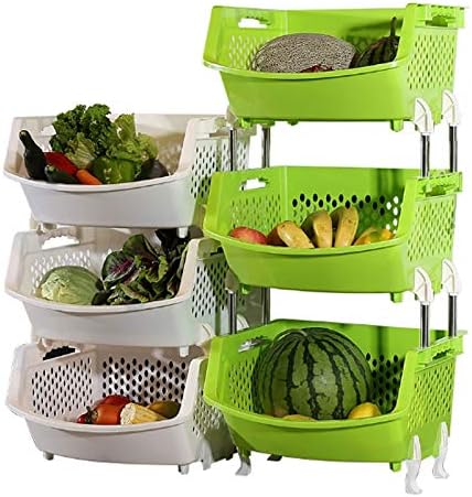 Кујнска полица за домаќинство Подот повеќеслојно мултифункционално складирање решетка за складирање зеленчук и овошје за складирање кујна