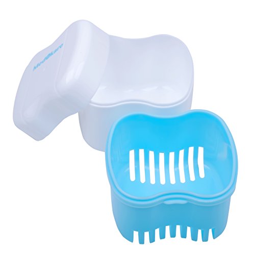 Купот на протеза на Medokare со цедалка, куќиште за протези со капакот, кутија за протези, кутија за заби на забите, чистење за чистење