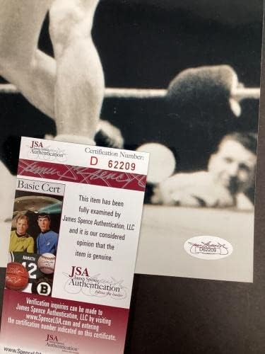 Carmen Basilio потпиша фотографија 16x20 Boxing Middleweight Gene Fullmer Auto JSA - Фотографии за автограм во боксот