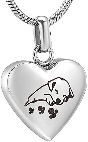Heeqing AE312 врежано симпатично куче за спиење во моето срце не'рѓосувачки челик кремирање ѓердан за миленичиња пепел Меморијален накит Меморијал