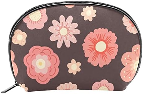 Розова Цвет Со Кафеава Торба За Шминка Патент Торбичка Симпатична Голема Патна Козметичка Торба За Жени Девојки Торба За Организатор На Додатоци