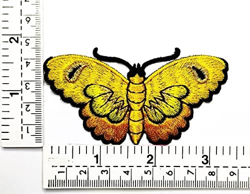 HHO лепенка жолта пеперутка закрпи пеперутка инсекти градинарски цртан филм лого дете бебе девојче јакна маица лепенка шива