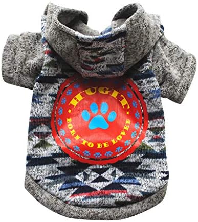 Honprad Dog плете џемпер палто во боја облека зашивање миленичиња зимска печатена мачка кошула џемпер домашно милениче облека момче кученце