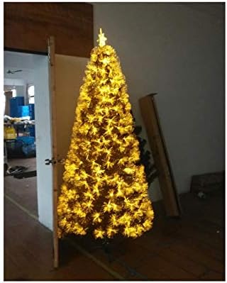 Yumuo Premium злато новогодишно дрво, луксузни вештачки Божиќни украси на бор со метални штандови, сезонски декорации од празници-злато