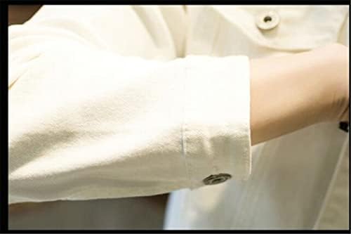 Машка тексас јакна тенок вклопат модни фармерки јакни џеб јакна палто мажи пролет есенски класичен бел палто
