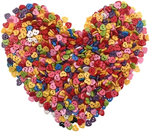 6мм 100 парчиња во форма на срцева форма мешана боја мини копчиња за DIY рачно изработена занаетчиска уметност за шиење кукла