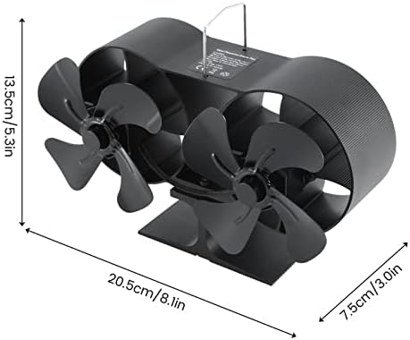 Гајуни Двоен Шпорет На Топлина Навивач На Вентилатор На Дрва Тивок Црн Вентилатор За Домашен Камин Ефикасна Дистрибуција на