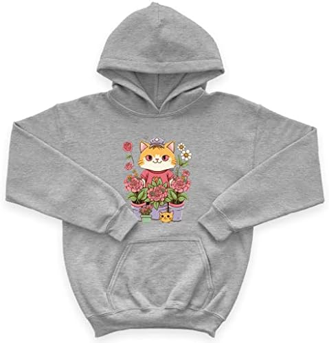 Смешно мачка за деца со сунѓерско руно худи - печати детска худи - цвеќиња худи за деца