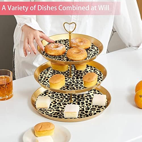 3 нивоа десерт штанд со кекс овошна чинија пластична служба на држач за приказ за свадба роденден за бебиња за туширање чај украси