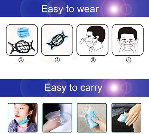 3Д силиконска маска за лице за држач-3D маска за држач за внатрешна поддршка за повеќе простор за дишење, чувајте ја ткаенината надвор