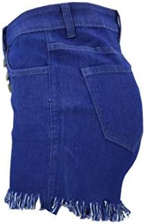 Везад тексас панталони жени дупка уништени искинати фармерки на половината