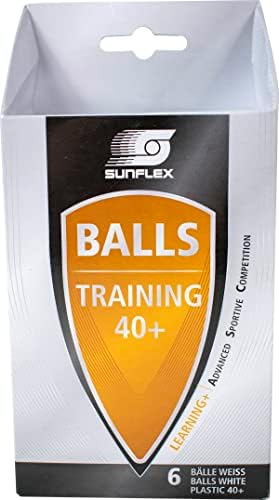 Топки за обука на тениски тенис Sunflex - пакет од 6 топки за пинг -понг - пластична 40+ табела тенис пакет на топки за обука - топки