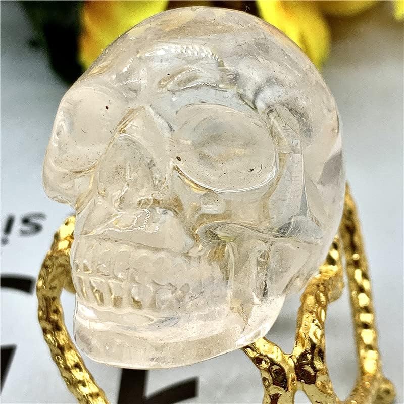 Lonalyun 2 ?? Колекционерска статуа на природен бел кварц кристален череп за лекување на камења од камења