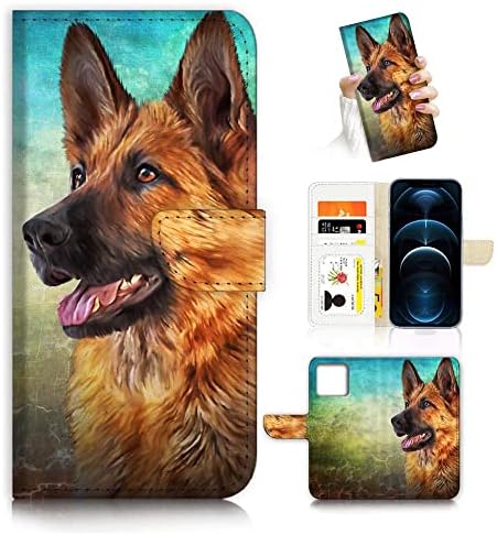 AJOURTEK за iPhone 12 Pro Max, Уметност Дизајниран Флип Паричник Стил Телефон Случај Покритие Мачка Кученце Кученце Маче Cittern