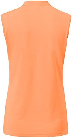 BGOWATU женски голф Поло маици без ракави V вратот без јаки тениски кошули УВ заштита брза суво лесна лесна тежина