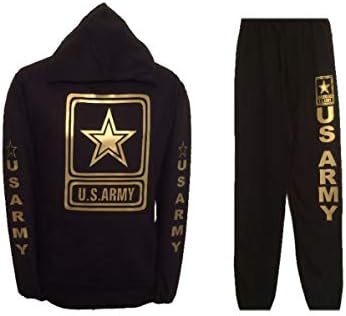 Американската Армија облека дуксер &засилувач; sweatpants sweatsuit сјајна злато дизајн