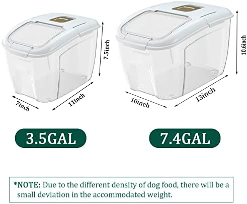 Фини 2 ПАРЧИЊА Контејнер За Складирање Храна За Кучиња, Херметички Обработена Корпа За Миленичиња Со Мерна Чаша Масовно Складирање На Сува Храна