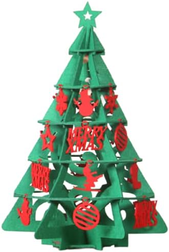 Ljfli почувствува елка мали украси мини Божиќни украси шопинг трговски центар продавница за атмосфера прозорец сцена аранжман