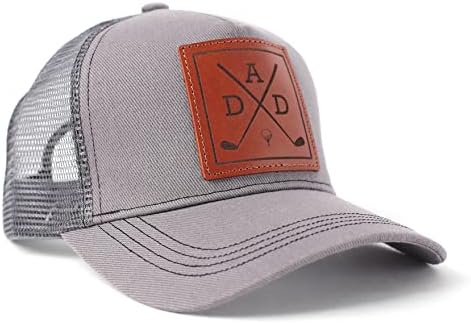 Подарок за тато капа за Денот на таткото ， нов дедо подарок камионџија капа за тато голф капа за тато обичај кожен печ капа