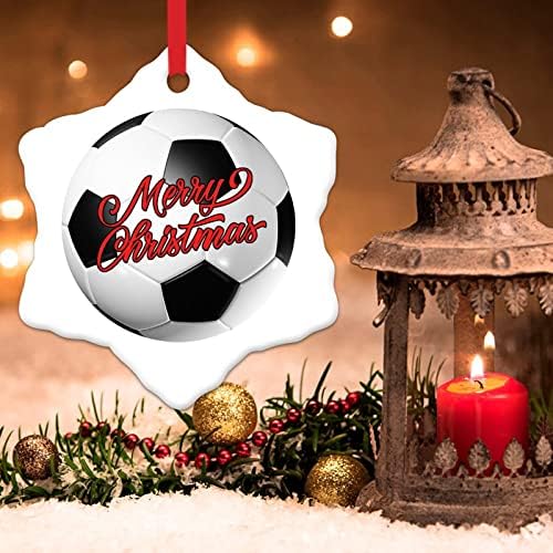Фудбалска топка Божиќни украси Фудбал Фудбалер Подарок Орнамент за украси за елка за елка за фанови на играчи Божиќни чувари на подароци