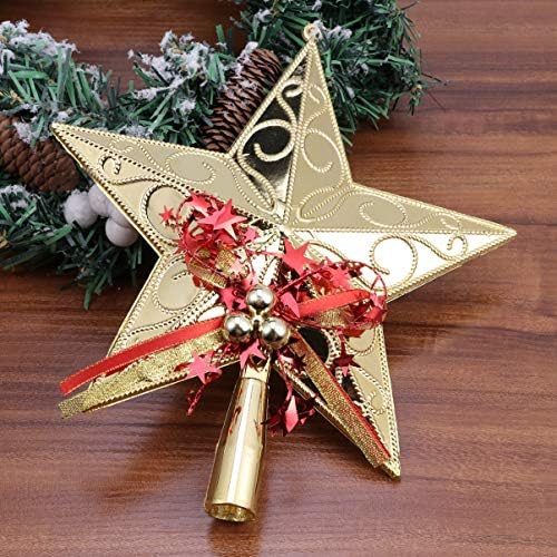Нубестија Сантаур украс елка starвезда Topper Topper Glitter Star Ern Decoration Decoration Christmas Grinments Tuba подароци