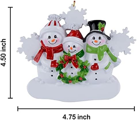 Семејство Снежам од Макрора од 3 украси за новогодишна елка - Персонализирано семејство за Божиќни украси од 3 - уникатно за мама, тато, деца,