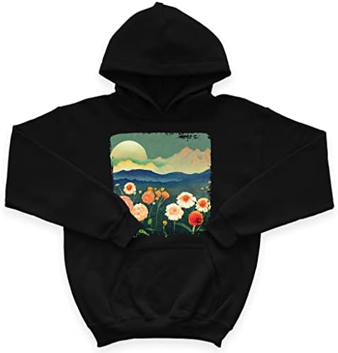 Meadow Kids 'Sponge Fleece Hoodie - Илустрација Детска худи - пејзаж худи за деца