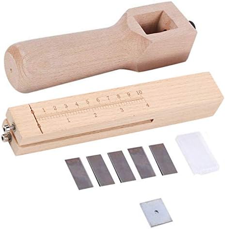 Дрво лента и секач за ремени кожени рачни рачно сечење DIY занаетчиски алатки Дрвена кожна сека со 5 лопати многу практични