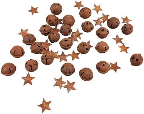 48 парчиња 'рѓосани занаетчиски ingвончиња со сечење во форма на starвезди вклучуваат 24 парчиња' рѓосани starsвезди со шуплива