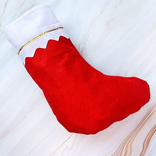 DIY felting акции црвени партиски чорапи камин 15 инчи подароци Декорација фаворити за Божиќ Божиќ што виси дома украс гроздобер Божиќни украси
