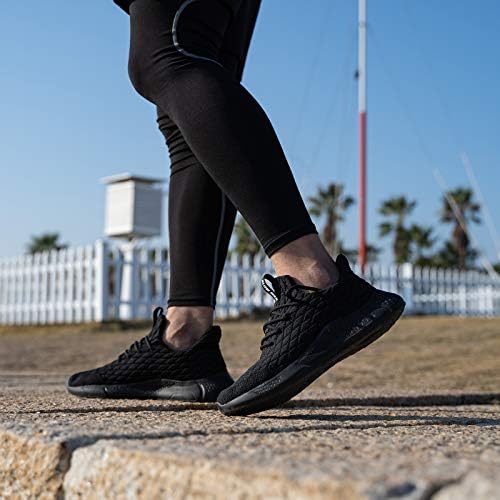 Бавно човечки чевли за трчање - машки чевли за одење плетени мрежи што дишат атлетски патики се лизгаат на тенис удобно удобно удобно спортско