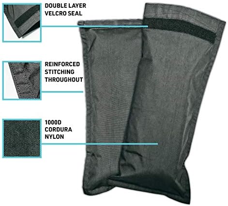 Fitness Fitness Fitness Sandbag - Компактна, торба за обука со тешки работи - прилагодлива тежина од 30 до 60 килограми, вклучени 2 торби за филер - пондерирана опрема за обука на сила,