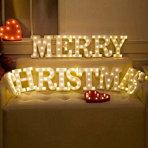 Декоративни декоративни предводени букви значајни ， Осветлете ги марки букви за wallид свадба роденденска забава Божиќна домашна