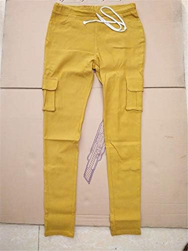 Angенски панталони за женски панталони со јога панталони со високи половини тенок, вклопуваат пантолони со џебови со мути, долги панталони