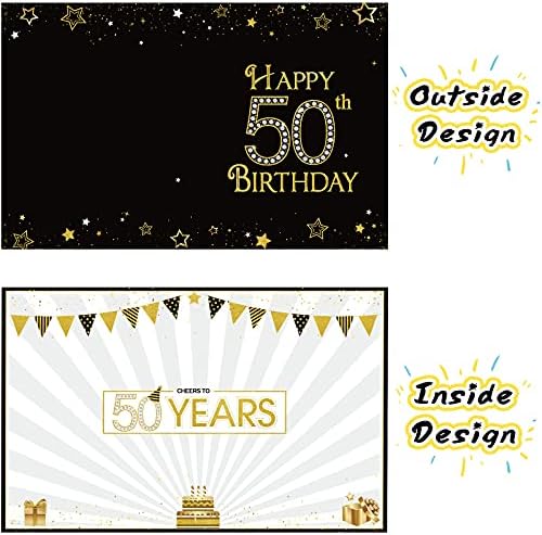 Декорација На Роденденска Картичка Среќен Роденден Џамбо Порака Честитки Црни И Златни Балони Ѕвезди Декорација На Роденденска Забава Книга За