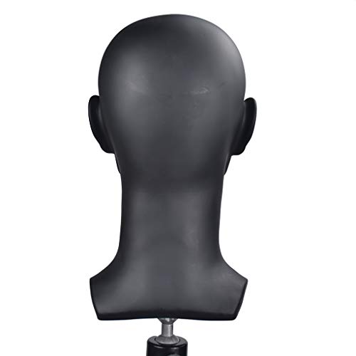 XT PVC машки манекен глава професионална глава за обука на маникин за приказ на слушалки игра конзола капачиња перики накит за накит чаши маск маски модел глава црна