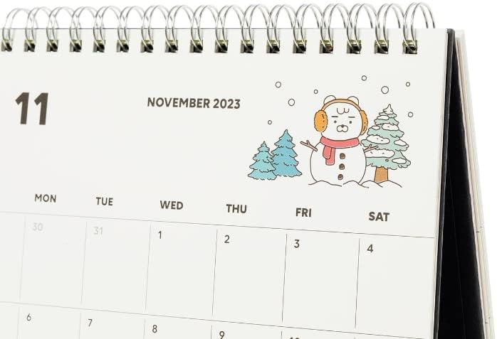 Официјална Стока КАКАО-2023 Календар За Биро со Спирално врзани 8,6 х 8,4 Инчи
